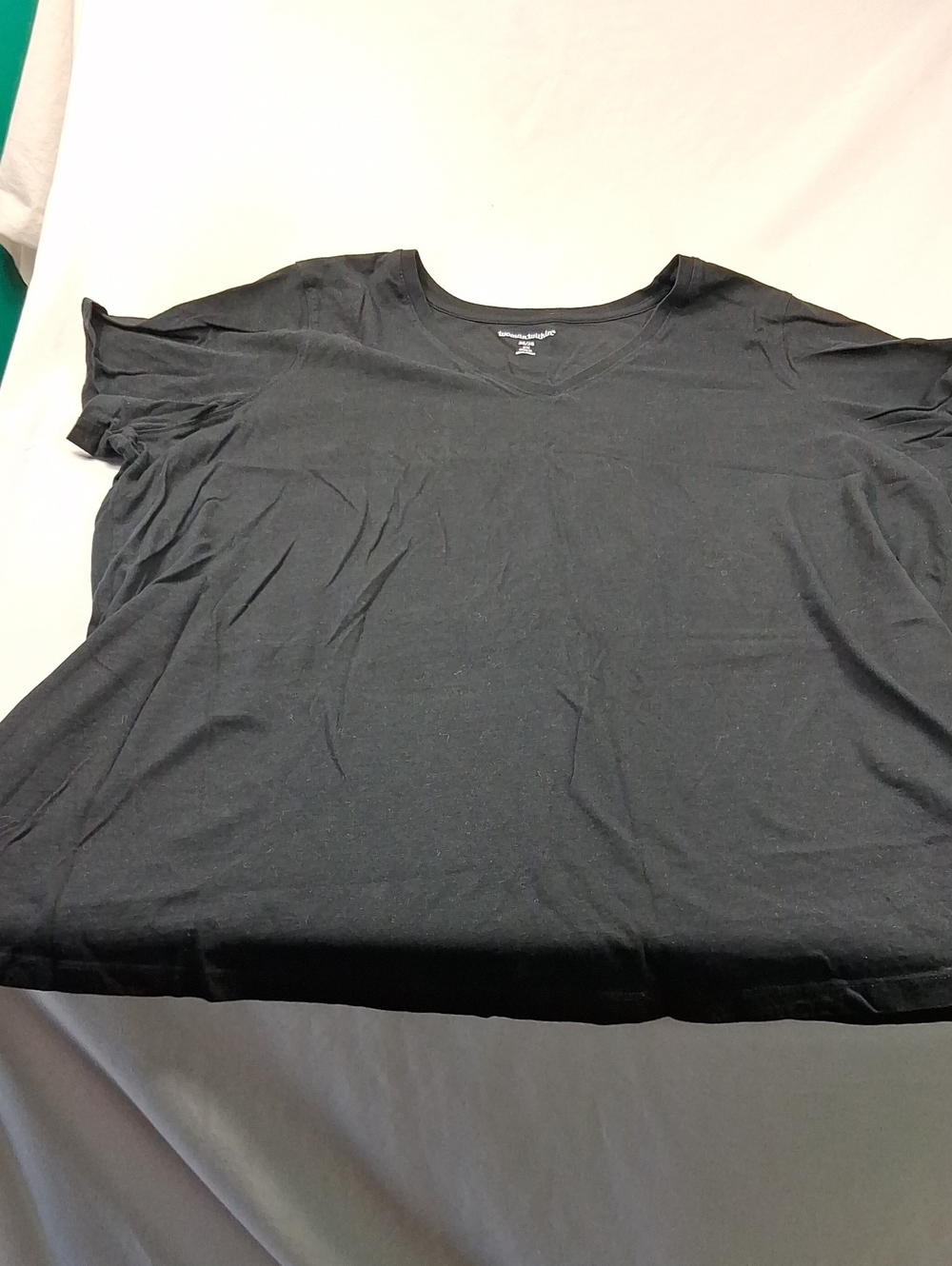 Woman Within Black Short-Sleeve V-Neck Tee